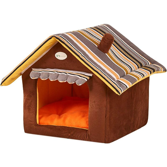 Weatherproof Foldable Dog Kennels, Detachable Pet Bed with Lid, No Need to Install Closed Semi-Closed Design, for Winter