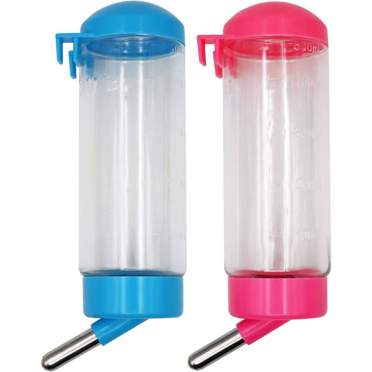 Tinor - 2 Pieces 400ML Automatic Hamster Feeding Bottle, Plastic Dwarf Rabbit Feeding Bottle Hamster Feeding Bottle Not Leaking, for Hamster, Cat,
