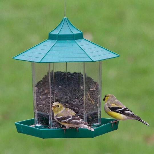 Bird Feeder, Hanging Lantern Bird Feeder Garden Seed Feeders Weatherproof Rain Shelter