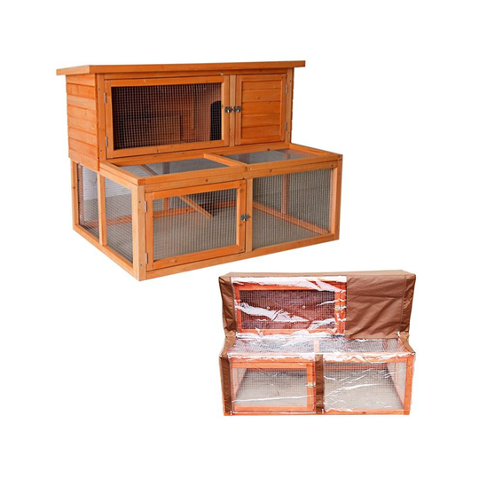 KCT Ancona - 4ft Wooden Rabbit Hutch with Extending Run with Cover