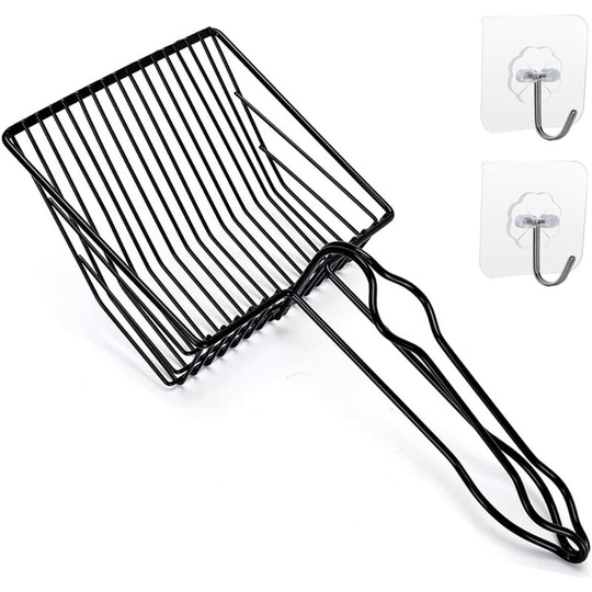 Cat Litter Scoop, Cat Litter Scooper with Holder, Kitty Litter Scoop, Litter Box Scooper, Metal Cat Litter Scoop, Fast Solid Less Sticky Cat Scooper,