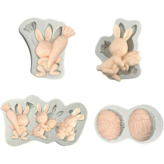 Easter Silicone Mold Set of 8 Easter Molds Silicone Chocolate Molds Rabbit Molds Egg Chocolate Molds Silicone Cake Molds Candy Molds Silicone Molds