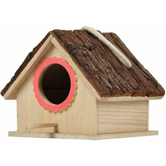 Natural Cedar Wooden Hanging Birdhouse Birdhouse Garden Patio Decor Dove Finch Robin Sparrow Hummingbird