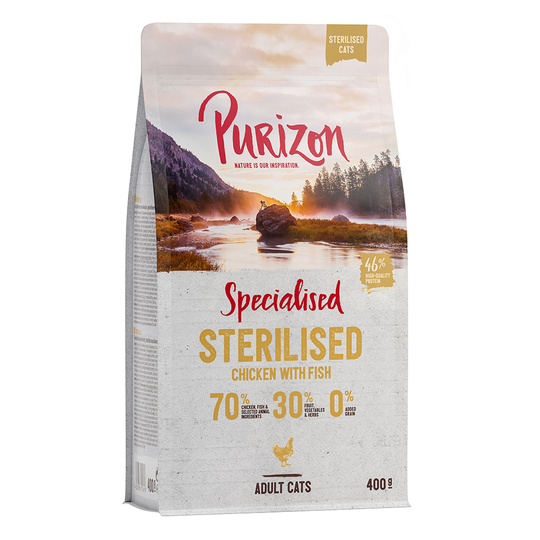 400g Purizon Dry Cat Food - Special Price!* - Adult Sterilised Chicken & Fish (400g)