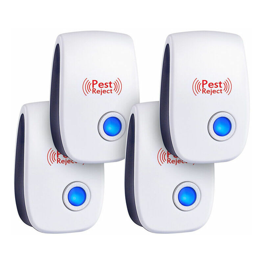 Monly - Insect and Animal Repellent 4 Pack Ultrasonic Physics Indoor Living Room Silent Repellent Mouse Cockroach Repeller
