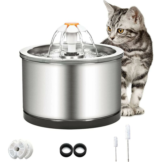 FVO - Cat Fountain Drinking Fountain For Cats Water Dispenser Stainless Steel Water Gift