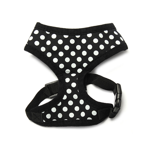 Lbtn - Cute Dot Printed Card Dogs Wired Speed ??Rope Breathable Pet Harness Belt Puppy Clothes Product Four Colors xs / s / m / l (Black, xs)