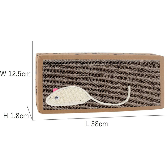 Thsidne Cardboard cat scratching post. Carpet with catnip. (38*12.5*1.8)cm