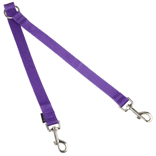 (Purple) Bunty Double Dog Lead Splitter | Dog Lead Coupler