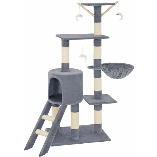 Cat tree scratching post Dominik - cat scratching post, cat tower, scratching post - grey - grey