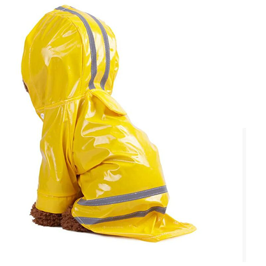 Outdoor Pet Rain Coat with Waterproof Hood Jackets pu Reflective Raincoat for Cats Clothing Cats Clothes,Yellow,M(length: 30cm, chest: 42cm, neck:
