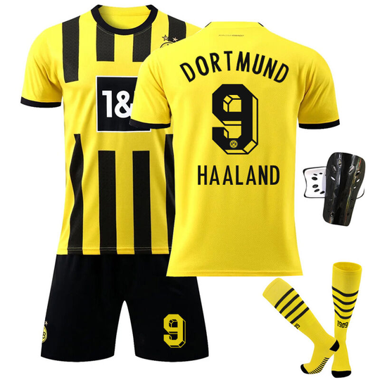 Dot Home Soccer Jersey Set No. 9 with socks+protective gear, children's size 22