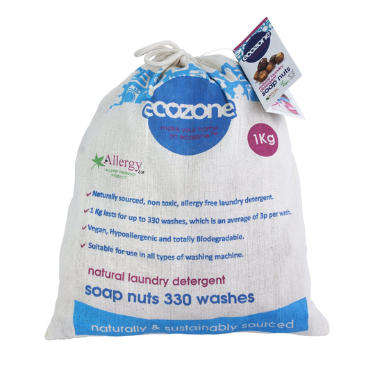 Ecozone Soap nuts - Indian Wash nuts - replaces laundry powder and detergents - great value 1kg bag - up to 330 washes