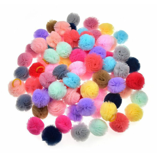 Gdrhvfd - 24 Pieces Bows for Small Dogs, Puppy Colorful Balls Design, Bows with 0.78' Rubber Bands, Pet Grooming Bows, Dog Hair Bows, (Random Color)