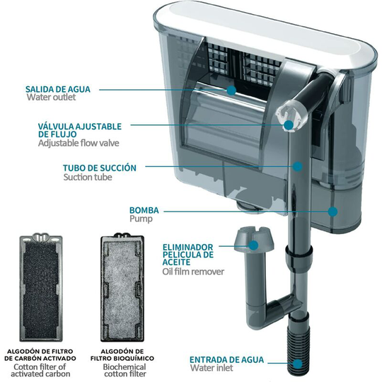 Professional aquarium filter External aquarium filter, energy saving, quiet operation