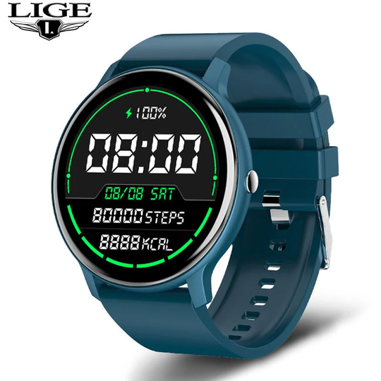 Lige - Smart Watch 1.28-Inch Color BT5.0 Heart Rate/Sleep /Blood Oxygen Monitor IP67 Waterproof Multiple Sport Modes Message?Compatible with Android