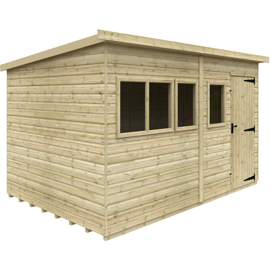 12x8w Pressure Treated Tanalised Shiplap Timber Deluxe Pent Shed
