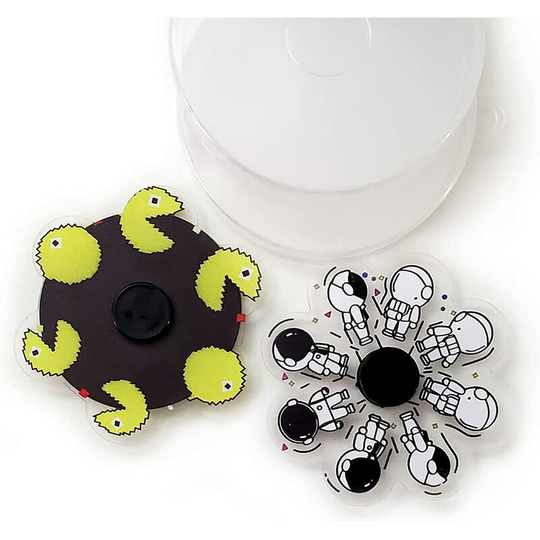 2 x Animated Fidget Spinners Toys. Hand Spinner Anti-Anxiety De-Stress Toy. Rotating Animation adhd Cartoon Characters Toy