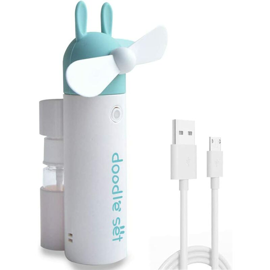 Fan Flower Fan, Mini usb Personal Portable Rechargeable Battery Battery Fan / Travel / Outdoors (Green Rabbit)