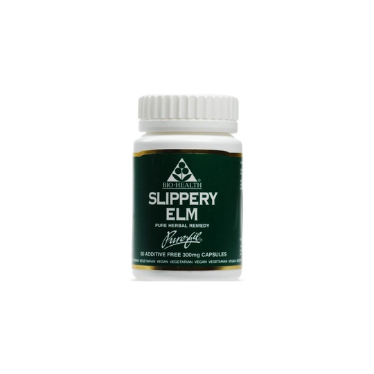 Bio Health Slippery Elm 300mg Powdered Bark 60 Capsules