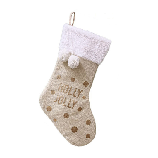 Thsinde - Family Christmas sock gifts, gift bags, tan linen, Christmas socks, linen fabrics, rabbit hair, non-woven yarn balls, making soft Christmas