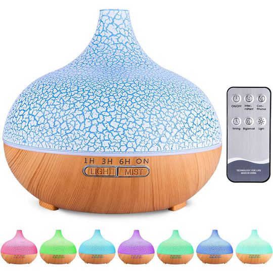 Benobby Kids - Essential Oils Diffuser, 550ml Ultrasonic Electric Aromatherapy Diffuser Humidifier with Remote Control, 7 Colors led Lights, Timer,