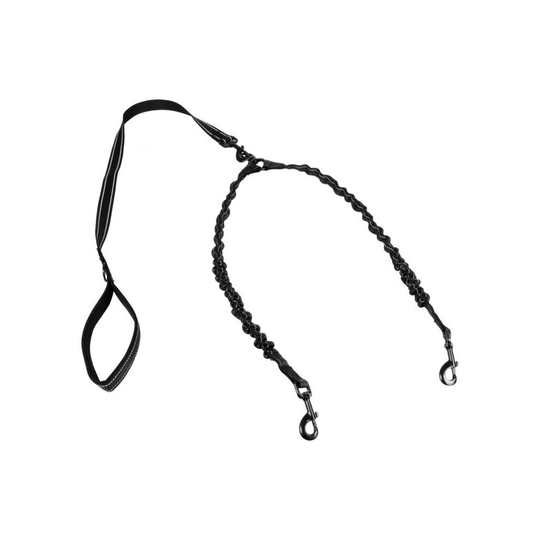 Twin Anti Shock Dog Training Lead Bungee Puppy Leash Pull Absorbing