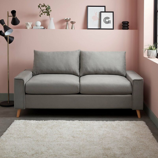 Elodie 2 seater sofa - grey velvet - modern - Grey