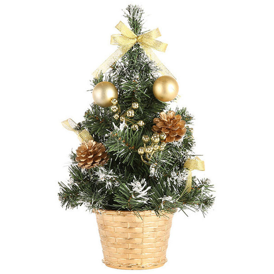 Mini Tabletop Christmas Tree Home Christmas Small Desktop Decoration Party Ornament Family Christmas Gift,Gold,30cm - Gold,30cm