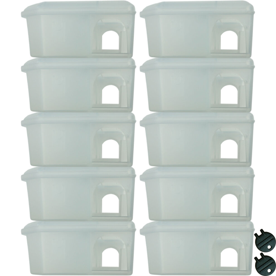 (Clear) Roshield 10 x Tamper-Proof Mouse Bait Boxes