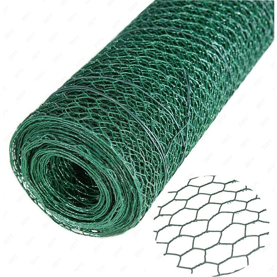 60cmX50m PVC Coated Wire Fencing Chicken Wire Net Galvanized Hexagonal Wire Mesh Garden Netting Fencing Hot-dipped Chicken Wire Poultry Netting