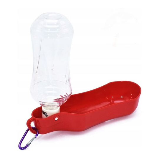 Drink Fountain, Portable Travel Water Bottle for Dogs, Cats, Rabbits, Pigs of India and Other Pets Foldable-500 Ml Red