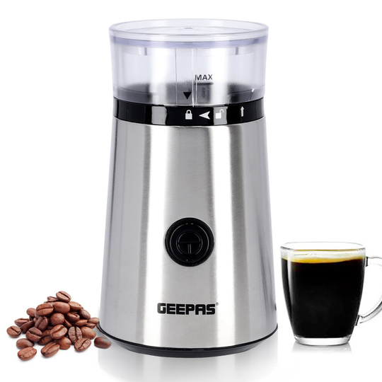 Geepas Electric Coffee Grinder for Beans Dried Spices Nuts Herbs Coffee Mill Spices Nuts Grinding, 55g