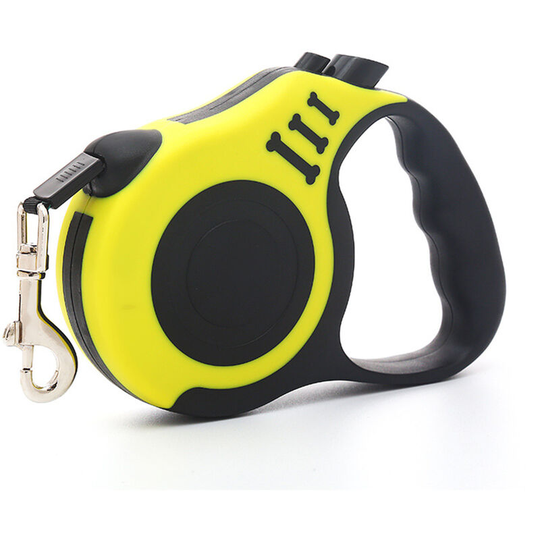 Automatic Telescopic Tractor Retractable Large Pet Walking Lead Leash Rope Yellow 5M