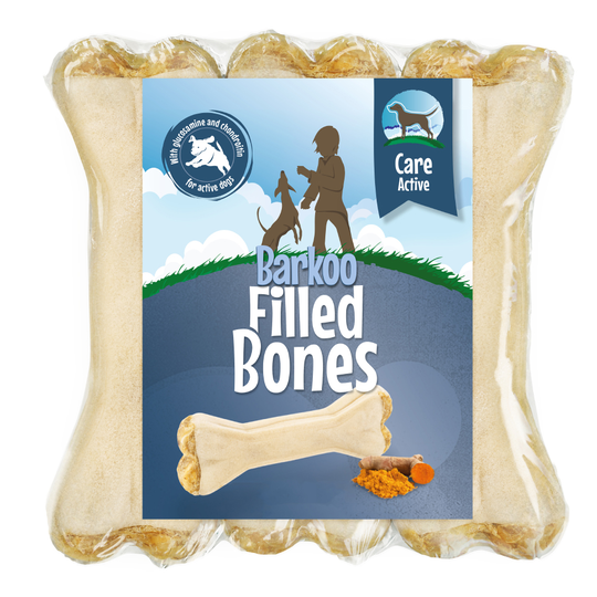 Barkoo Filled Chew Bone - Active (with Glucosamine) - Saver Pack: 12 x 12cm