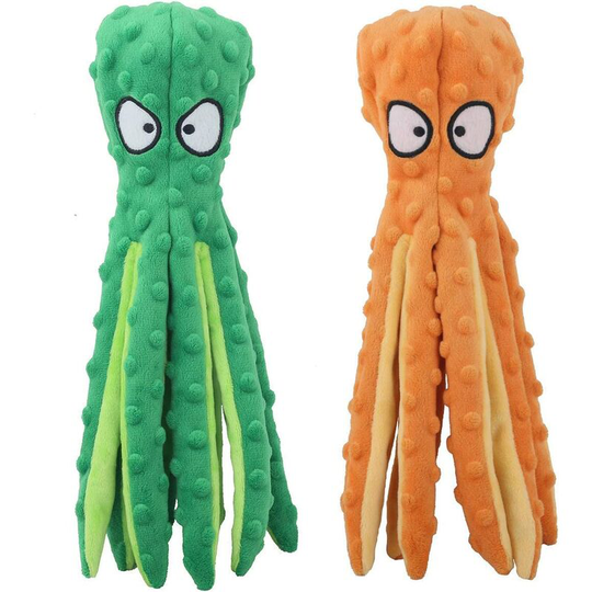 Dog Squeaky Octopus Toys Plush Dog Puppy Teething Toys Durable Interactive Chew Toys for Small Medium Dogs