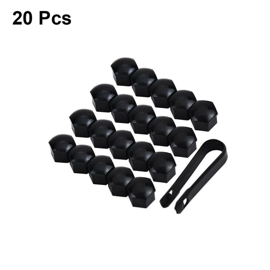 20x 19mm Gloss Black Car Wheel Nut Caps Bolt Covers FOR Audi VW Vauxhall Bmw