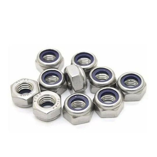 (100, M2.5 X 0.45mm) M2.5,3,4,5,6,8. A2 STAINLESS STEEL NYLOC NYLON INSERT LOCKING NUTS DIN 985
