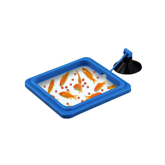 Pack of 2 Fish Safe Floating Food Feeding Rings Blue with suction cups