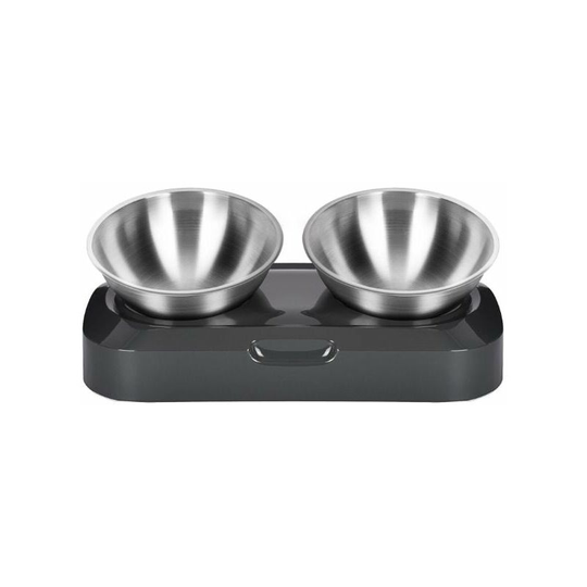 Qersta - Stainless Steel Cat Food Bowl Pet Supplies (Double Bowl),