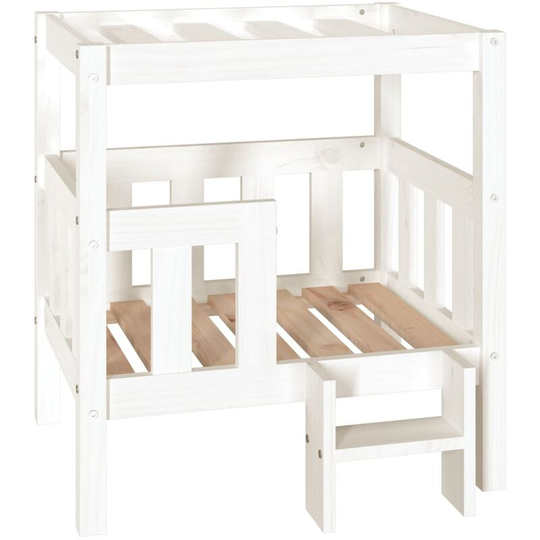 Dog Bed White 65.5x43x70 cm Solid Wood Pine Vidaxl White