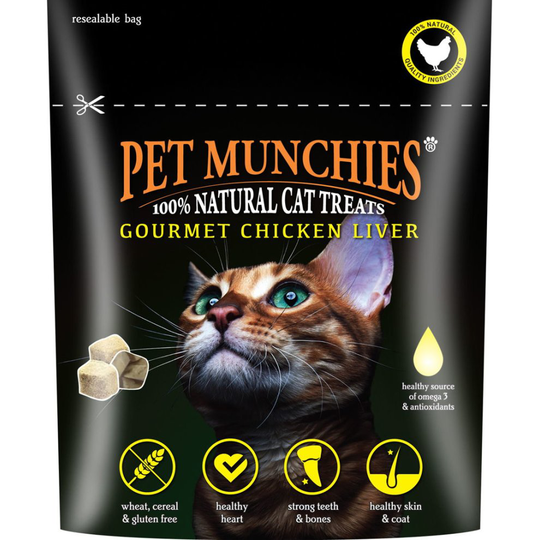 Pet Munchies 100% Gourmet Chicken Liver Natural Cat Treats 10g (Pack of 8)