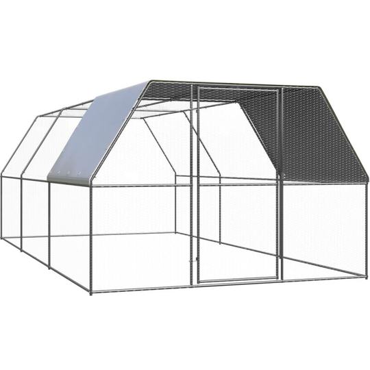 Outdoor Chicken Cage 3x6x2 m Galvanised Steel vidaXL - Silver