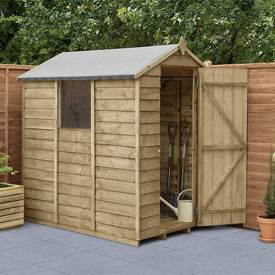 4x6 Overlap Pressure Treated Apex Wooden Garden Shed