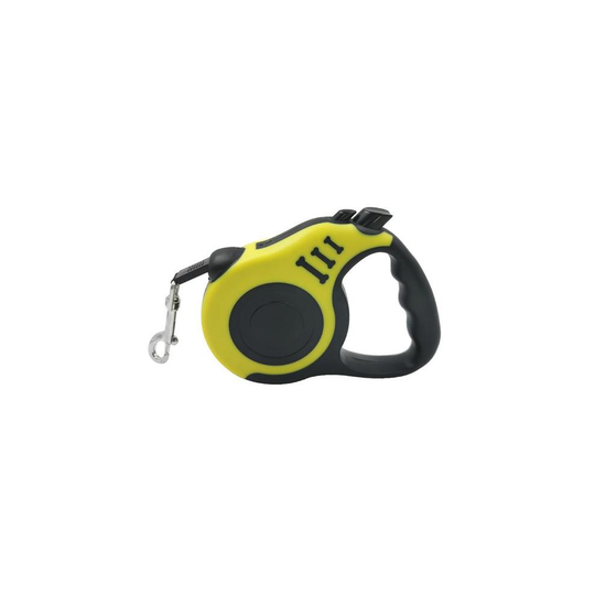 (YELLOW, 3M) Dog Lead Cat Lead Automatic Retractable Nylon Lead