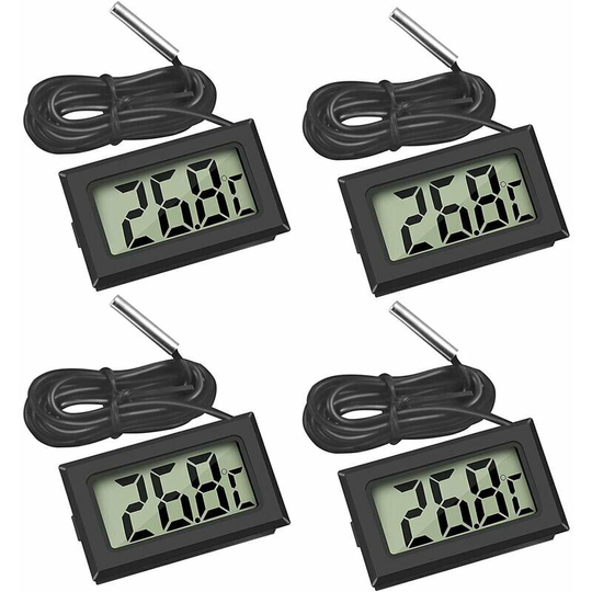 Qersta - Mini Digital lcd Thermometer Temperature with Temperature Probe Sensor Tester for Refrigerator Freezers Aquarium