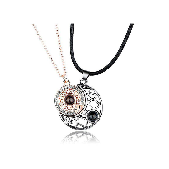 Magnetic Couples Necklaces Bracelets Set Matching Sun And Moon Necklaces Bracelets For Valentines Day(2 Pcs) Thsinde