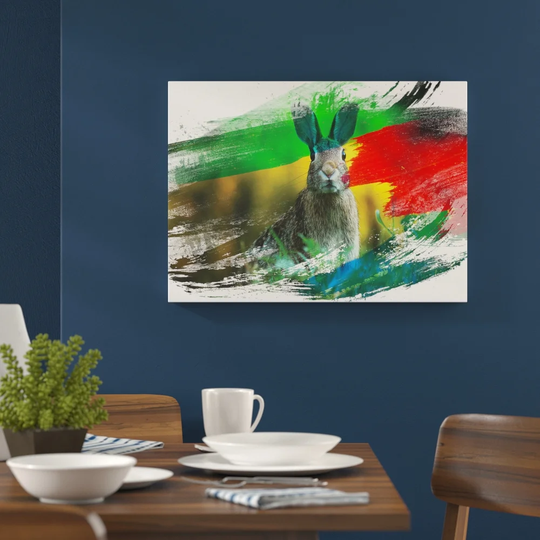 'Rabbit Hare in a Meadow' Graphic Art Print Poster
