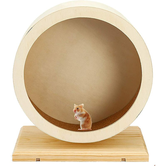 Bearsu - Hamster Running Wheel, Silent Wooden Hamster Exercise Wheel, Silent Hamster Wheel for Hamster, Guinea Pig, Hedgehog, Chinchilla and Small