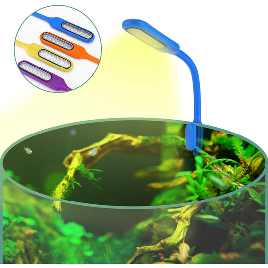 Led Fish Tank Clamp Lamp High Brightness led Aquarium Clamp Lamp Fixed Rubber Magnet (Yellow - 220V)